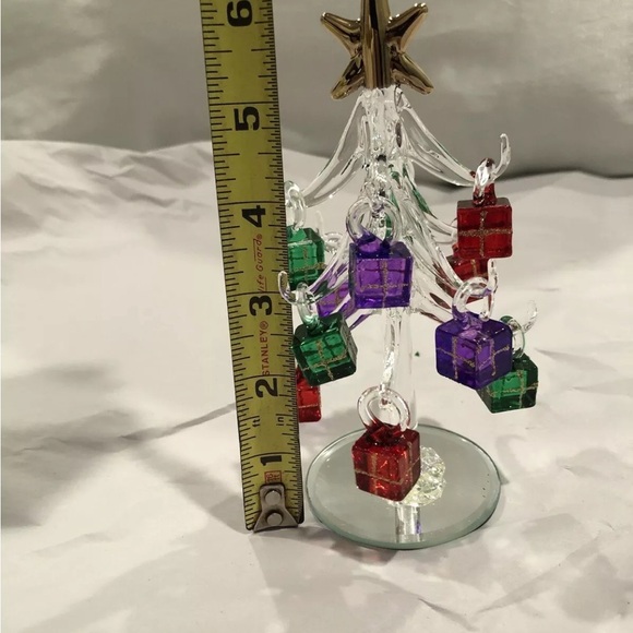 Tabletop Crystal Tree 6", Mirror Accent/ Glass Removable -Present Ornaments - Picture 8 of 8